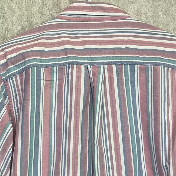 Vintage L.L. Beans Women's 100% Cotton Poplin Striped Button Down Sz MP Prep - Picture 10 of 12